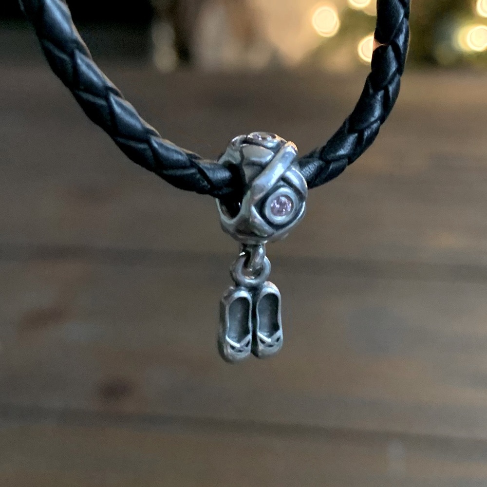 PANDORA Drop Silver Ballet Shoes Charm - Ballerina